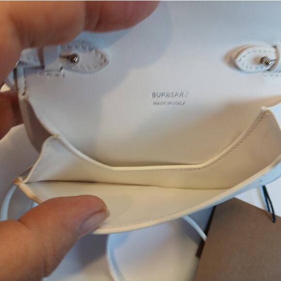 New - Burberry Olympia Micro Mini Leather Shoulder Bag Optic White - Picture 9 of 16